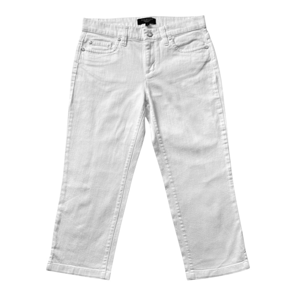 👖 Talbots Petites White Denim Capri Jeans Y2K Womens Size 2P